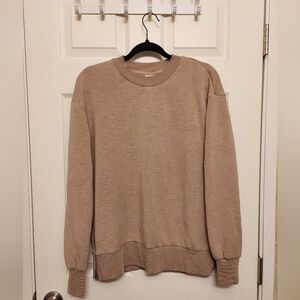 Varley Mae Boyfriend Sweatshirt M Brown Tan Comfy Soft Oversized